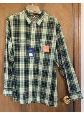 Croft & barrow plaid print quick dry Men’s shirt size L
